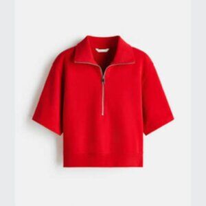 H & M Half-Zip Sweatshirt - Bright Red